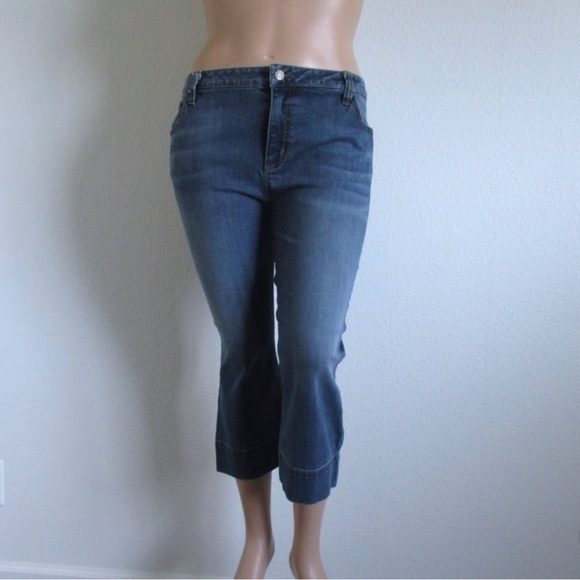 Sunrise 51 Jeans WIDE LEG Cropped Capri Plus Size 20 NWOT - Picture 2 of 3